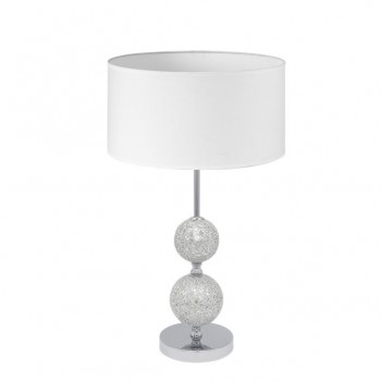 Distribuidor - Lâmpadas Diversas | Sobre Mesas Decoração | SOBREMESA SALARIA 1XE27 CROMO PANTALLA BLANCA 35D Ref: 195171020